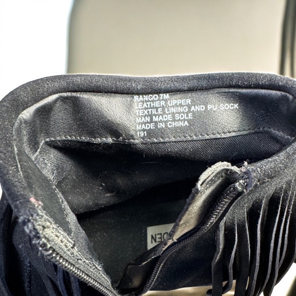 Steve Madden Suede Fringe Ankle Boots | Black Leather Suede Booties | Women’s 7M - Picture 5 of 10